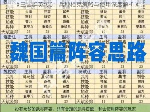 《三国群英传6：兵种相克策略与使用深度解析》