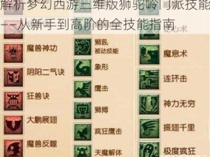 解析梦幻西游三维版狮驼岭门派技能——从新手到高阶的全技能指南