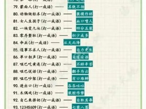 疯狂猜成语：一字独领风骚，三字倒挂挑战极限答案揭晓