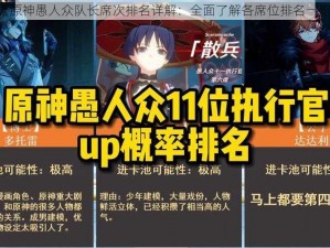 《原神愚人众队长席次排名详解：全面了解各席位排名一览》