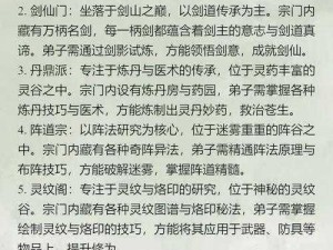 探究修真之门：全面解析各大修真门派特色与攻略详解