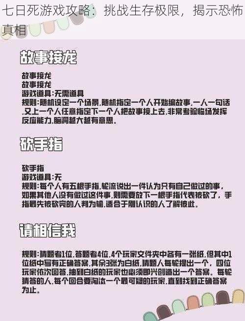 七日死游戏攻略：挑战生存极限，揭示恐怖真相