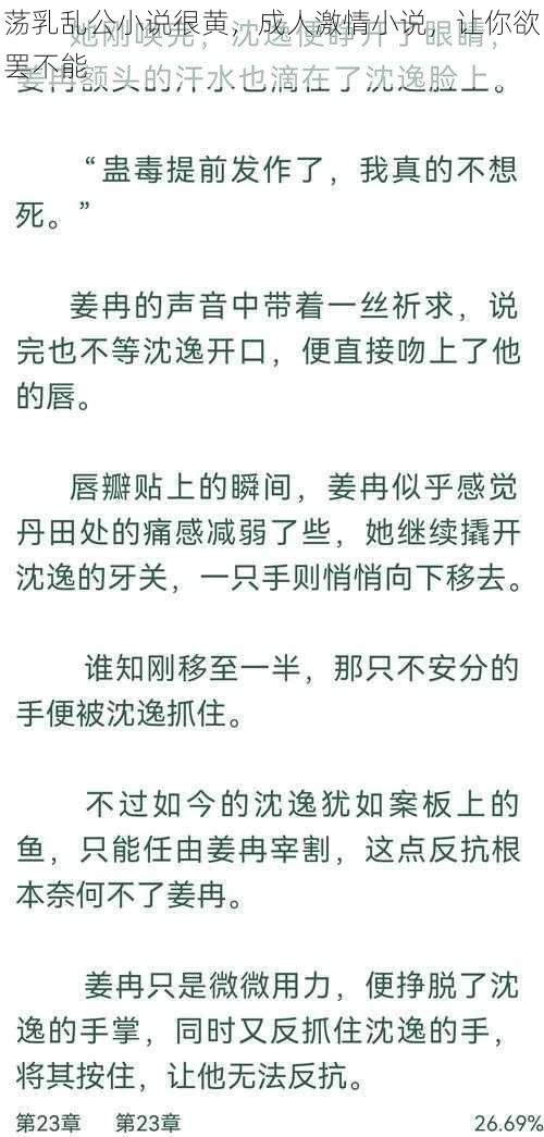 荡乳乱公小说很黄，成人激情小说，让你欲罢不能