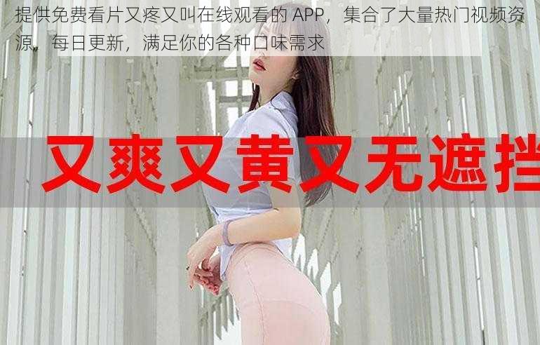 提供免费看片又疼又叫在线观看的 APP，集合了大量热门视频资源，每日更新，满足你的各种口味需求