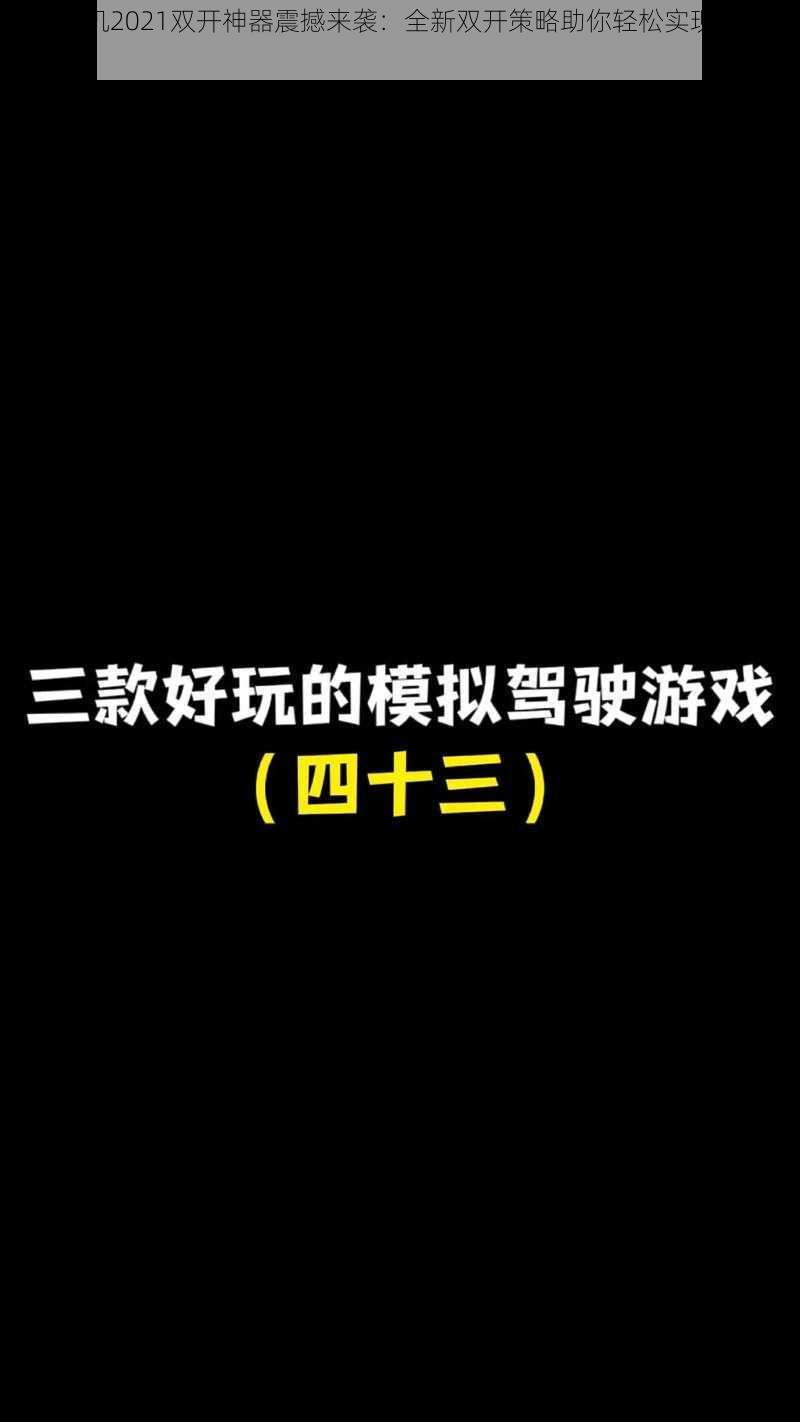 疯狂挂机2021双开神器震撼来袭：全新双开策略助你轻松实现游戏双开启