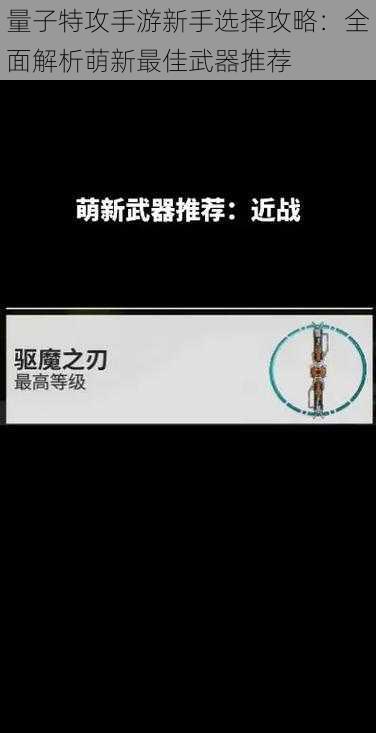 量子特攻手游新手选择攻略：全面解析萌新最佳武器推荐