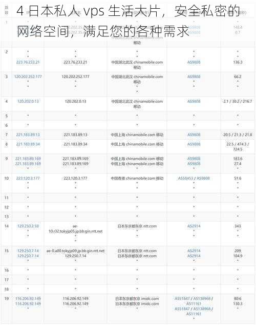 4 日本私人 vps 生活大片，安全私密的网络空间，满足您的各种需求