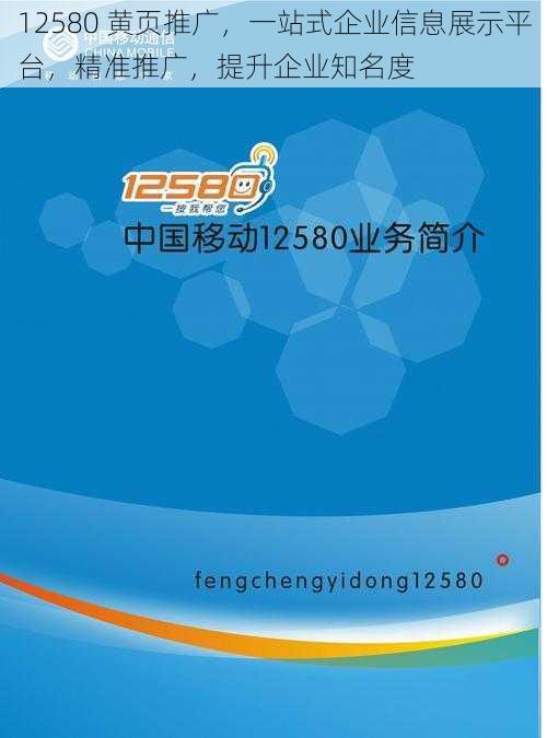 12580 黄页推广，一站式企业信息展示平台，精准推广，提升企业知名度