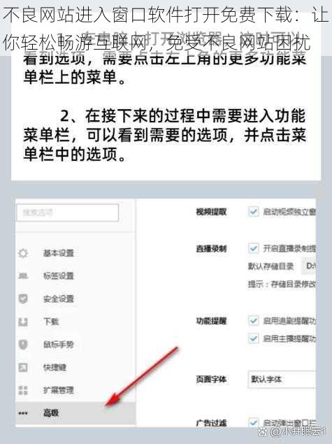 不良网站进入窗口软件打开免费下载：让你轻松畅游互联网，免受不良网站困扰