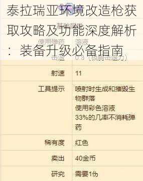 泰拉瑞亚环境改造枪获取攻略及功能深度解析：装备升级必备指南