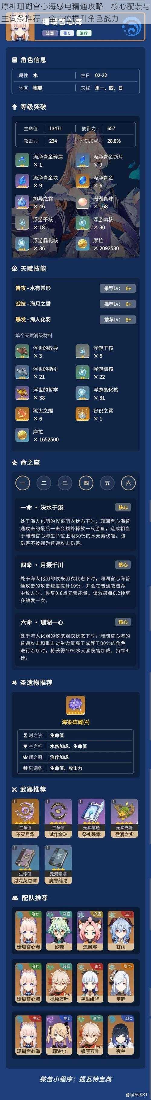 原神珊瑚宫心海感电精通攻略：核心配装与主词条推荐，全方位提升角色战力