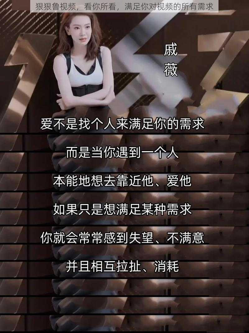 狠狠鲁视频，看你所看，满足你对视频的所有需求