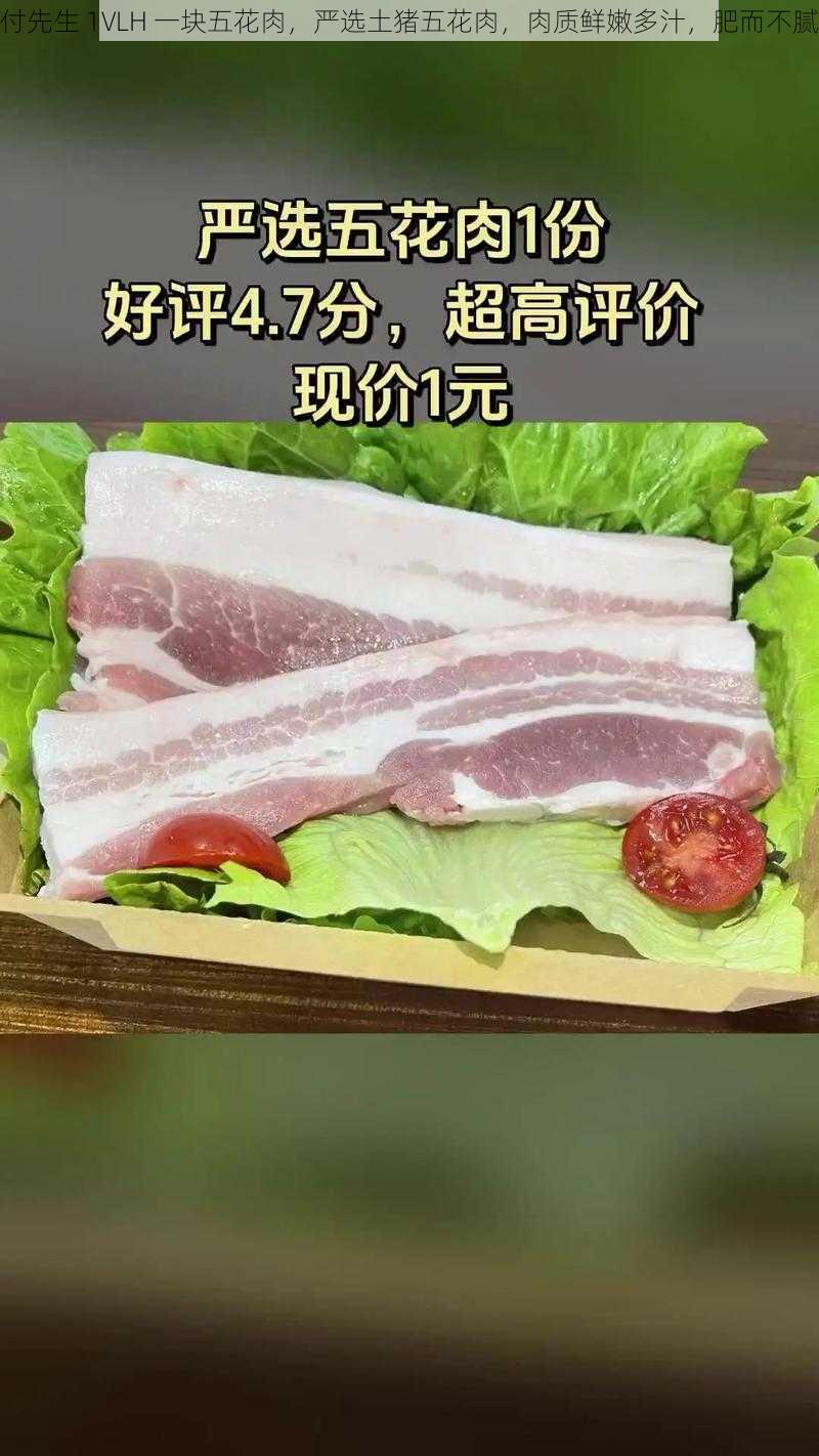 付先生 1VLH 一块五花肉，严选土猪五花肉，肉质鲜嫩多汁，肥而不腻