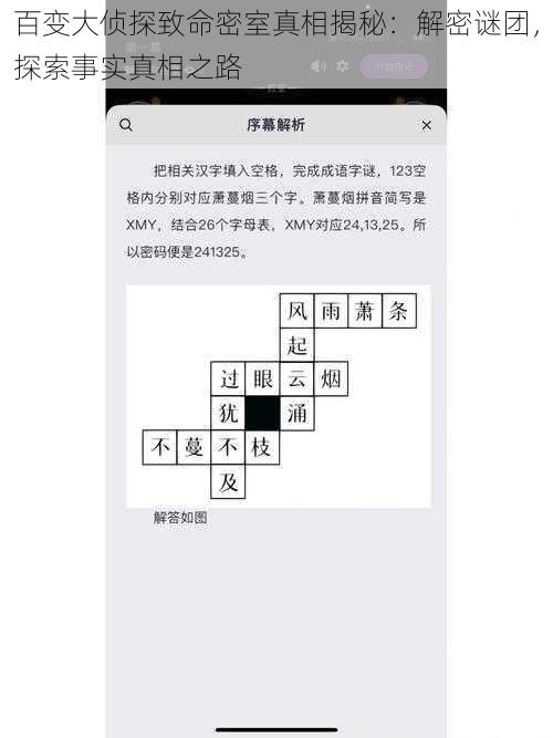 百变大侦探致命密室真相揭秘：解密谜团，探索事实真相之路