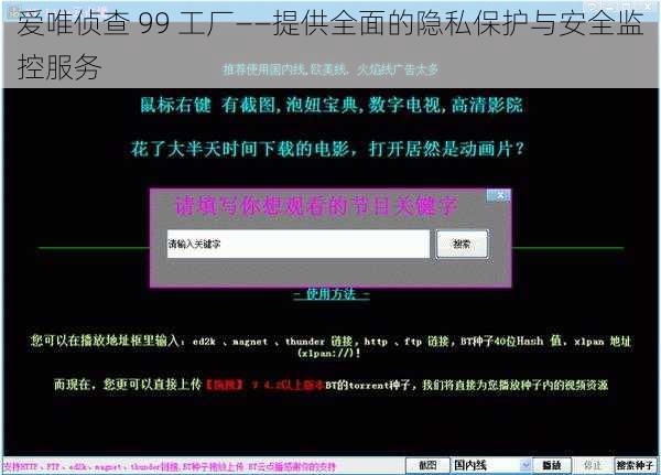爱唯侦查 99 工厂——提供全面的隐私保护与安全监控服务