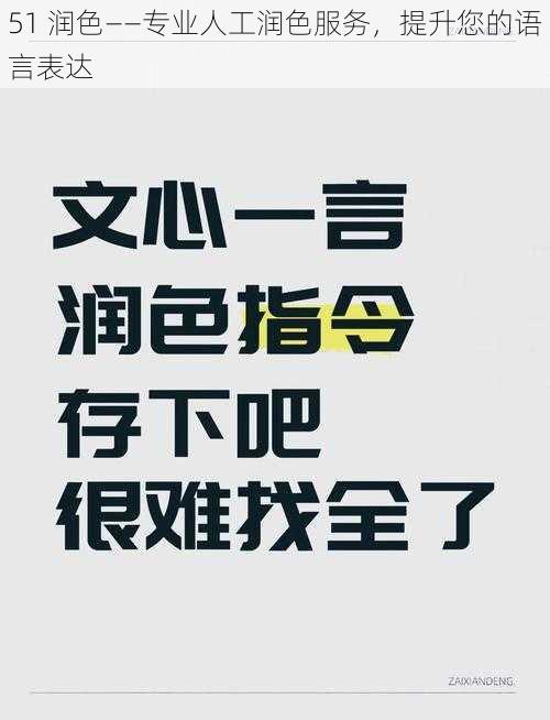 51 润色——专业人工润色服务，提升您的语言表达