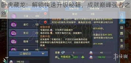 卧虎藏龙：解锁快速升级秘籍，成就巅峰强者之路