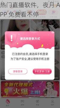 热门直播软件，夜月 APP 免费看不停