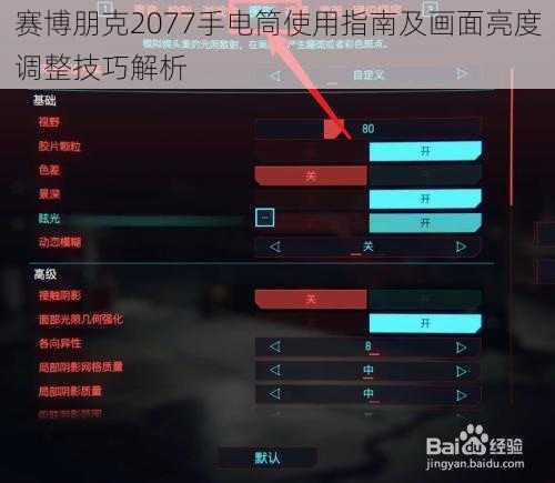 赛博朋克2077手电筒使用指南及画面亮度调整技巧解析