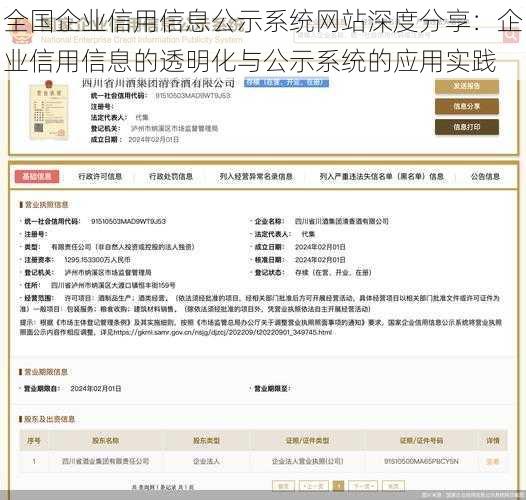 全国企业信用信息公示系统网站深度分享：企业信用信息的透明化与公示系统的应用实践