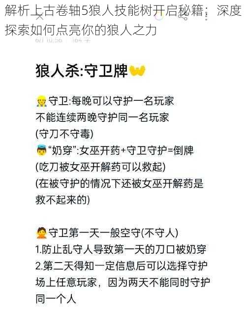 解析上古卷轴5狼人技能树开启秘籍：深度探索如何点亮你的狼人之力