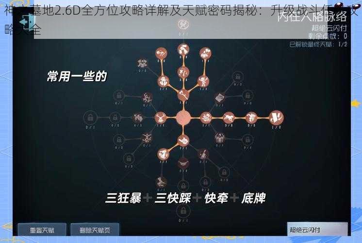 神之墓地2.6D全方位攻略详解及天赋密码揭秘：升级战斗任务攻略大全