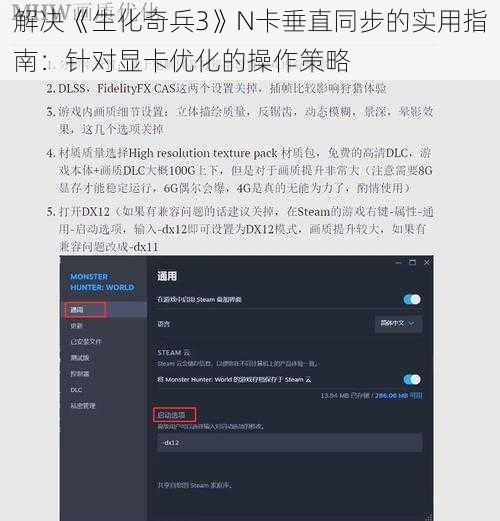 解决《生化奇兵3》N卡垂直同步的实用指南：针对显卡优化的操作策略