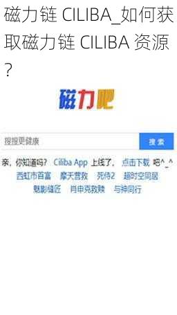 磁力链 CILIBA_如何获取磁力链 CILIBA 资源？