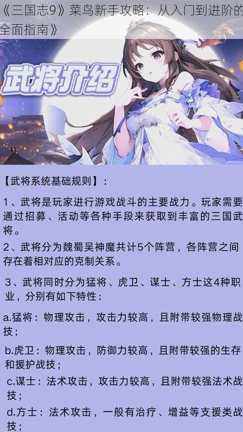 《三国志9》菜鸟新手攻略：从入门到进阶的全面指南》