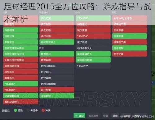 足球经理2015全方位攻略：游戏指导与战术解析