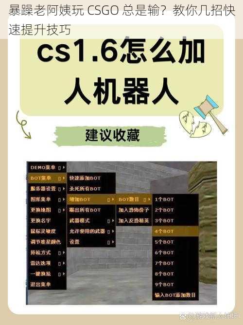 暴躁老阿姨玩 CSGO 总是输？教你几招快速提升技巧