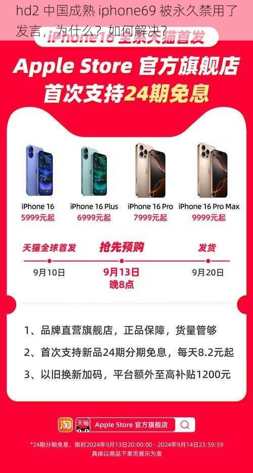 hd2 中国成熟 iphone69 被永久禁用了发言，为什么？如何解决？