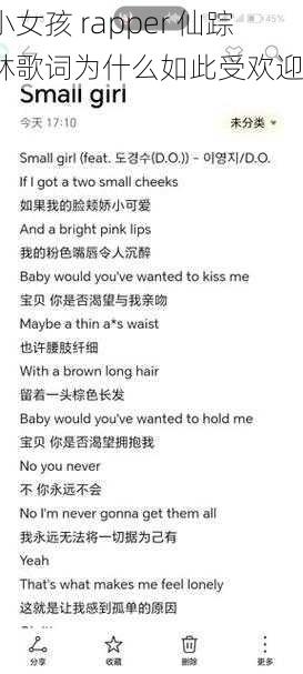 小女孩 rapper 仙踪林歌词为什么如此受欢迎？